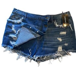 Denim skirt hippie boho beach cut offs shorts skort comfort weekend